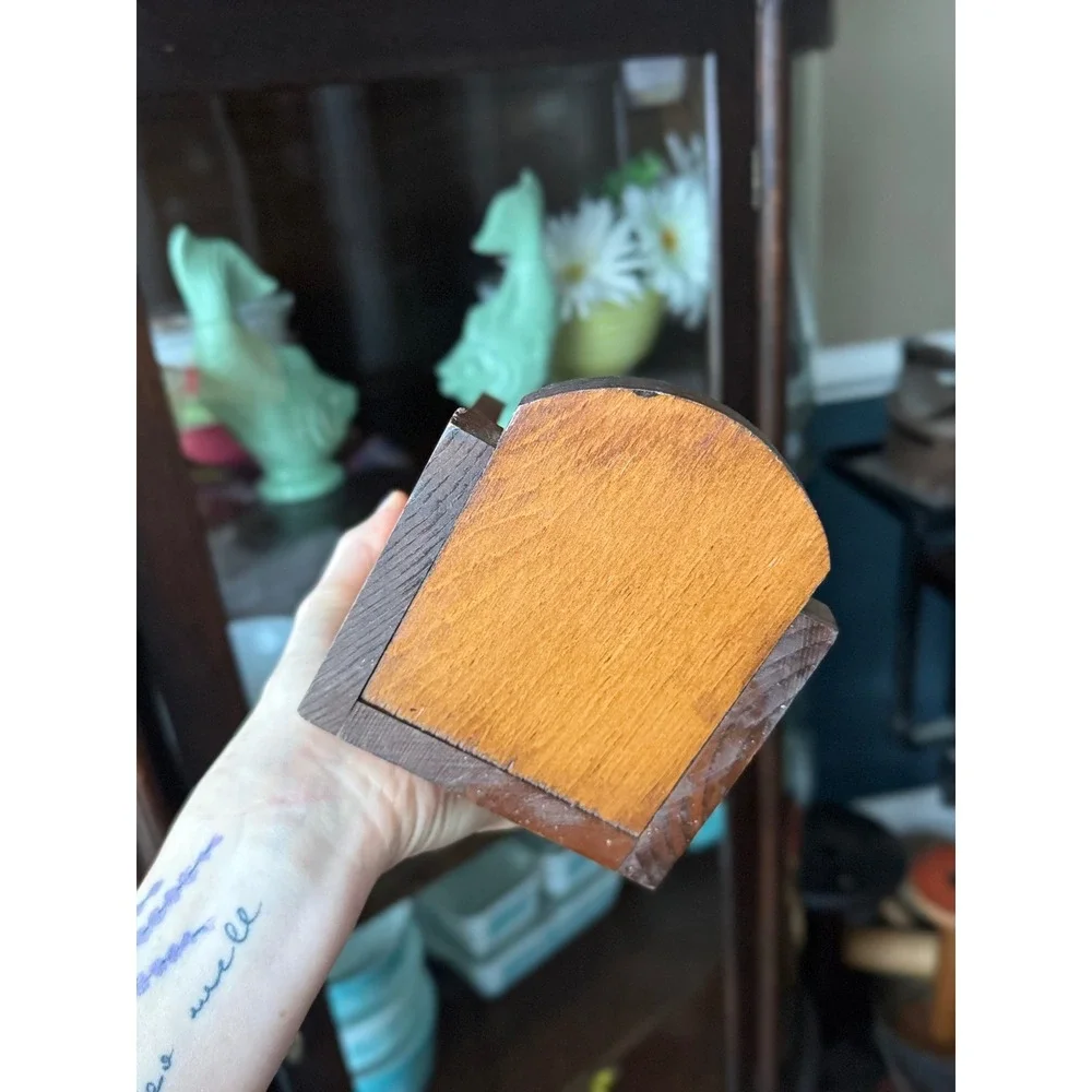 Rustic Cottage Farmhouse Wood Heart Cutout Wall Sconce Candle Holder Brown Wood